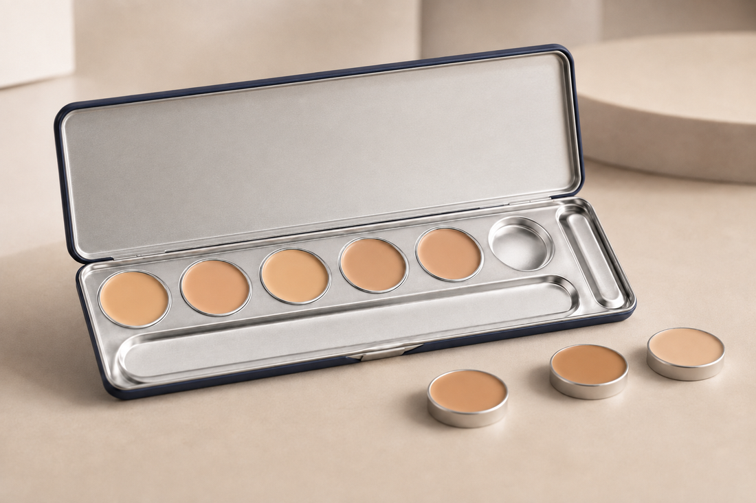 Paleta Dermacolor aberta com refil individual para reposição
