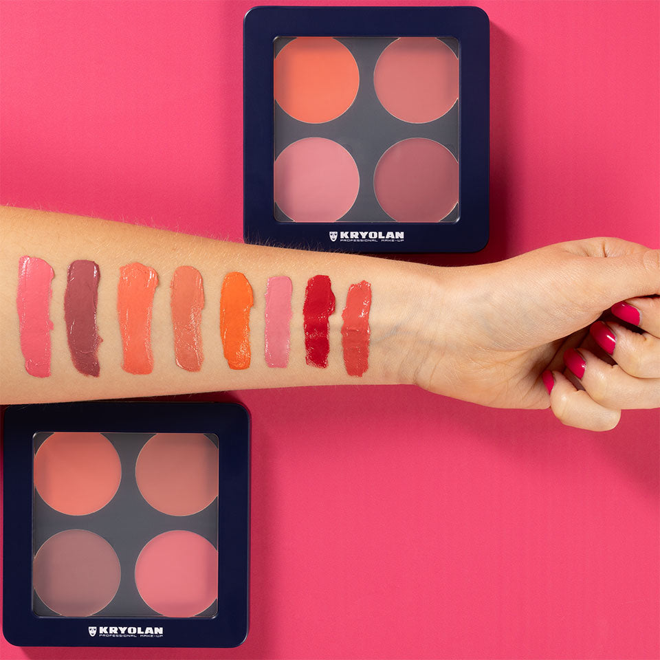 Paleta de Blush Cremoso com 4 Cores Kryolan – imagem oficial 4