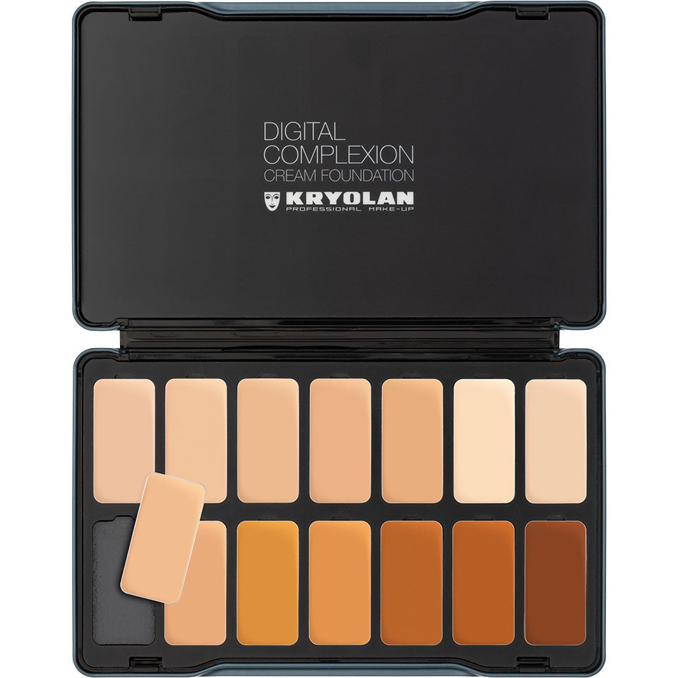 Paleta Digital Complexion Cream Foundation com 14 Cores D3 Kryolan – imagem oficial 2