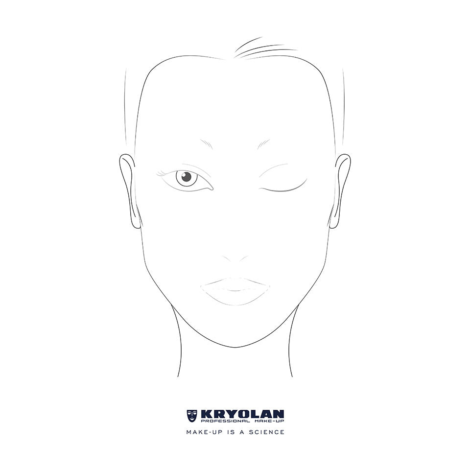 Bloco de Face Charts com 25 Folhas Kryolan – imagem oficial 1